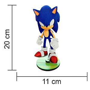 Decoração festa Sonic Centro mesa GIGANTE EVA 20x11cm