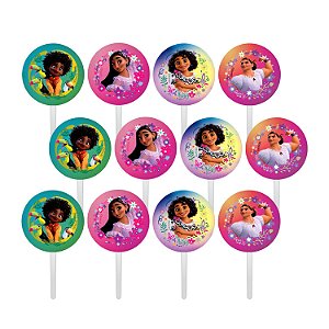 Topper Tags Para doces Decoração Encanto Disney Festa12 uni