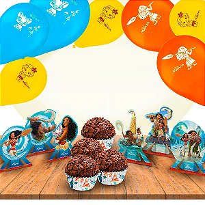 Kit festa Decoração Moana Baby 131 peçs Aniversário completo