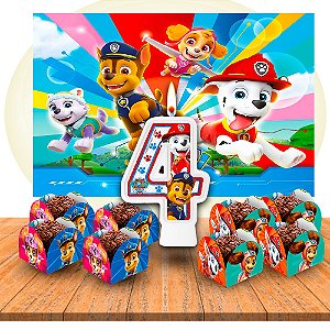 Kit festa 52 peças descoração Patrulha Canina completa vela4