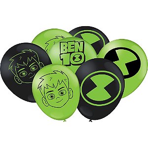25 Balão bexigas n9" Decoração festa Ben 10