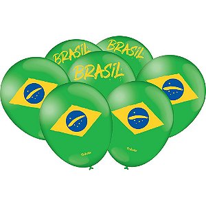 25 Balão Bexigas Decoração Copa Brasil n9"