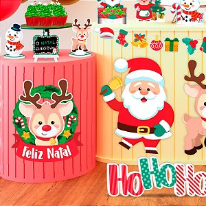 GUIRLANDA DECORAÇÃO NATAL HO HO HO 33X29CM