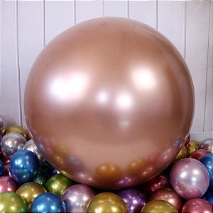 Balão Bexigão BIG 250" Rosê gold Cromado Melhor festa
