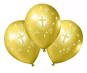 25 Bexigas Balão Batizado primeira comunhão Religioso festa