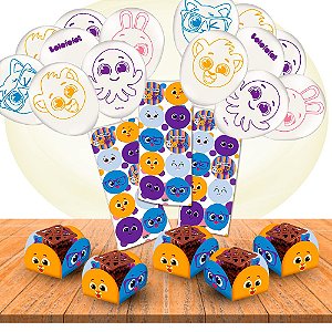 Kit festa 95 itens Decoração Bolofofos Aniversário completo