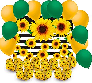 Kit festa Completo 151 pçs Decoração Girassol Linda