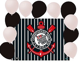Kit festa completo 101 Pçs Decoração Corinthians festa