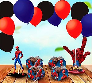 Kit Festa COMPLETO 202 pçs Decoração Homem Aranha