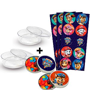 Kit decoração festa Patrulha herois 30 adesivos+ 20 Latinhas