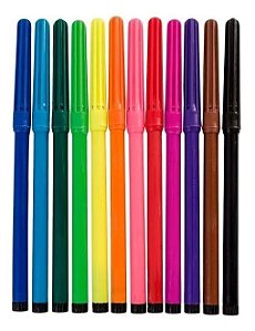 12 Canetinhas com 12 cores estojo