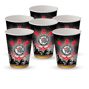 8 Copos decoração festa Corinthians festa Aniversário 200ML
