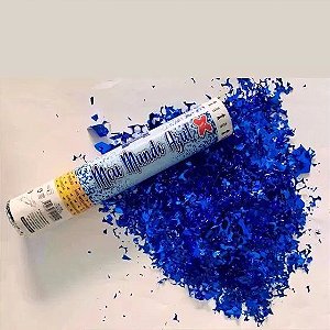 LANCA CONFETES 30 CM CHA REVELAÇÃO AZUL MENINO