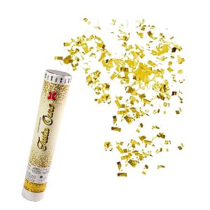 LANCA CONFETES 30 CM REVEILLON ANO NOVO DOURADO FESTA