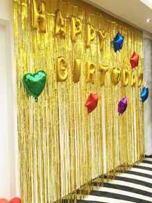 Cortina Metaloide Holografica DOURADA Decoração Festa 1X2M