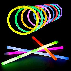 Kit 100 Pulseira Neon Turbo Mais Brilho e Cor