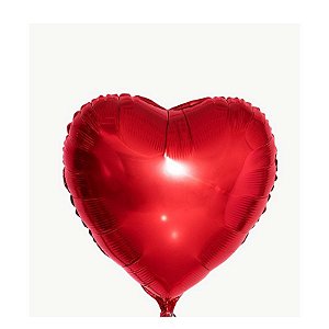 Balao Metalizado 60 Cm Coracao Vermelho Decoração Festa