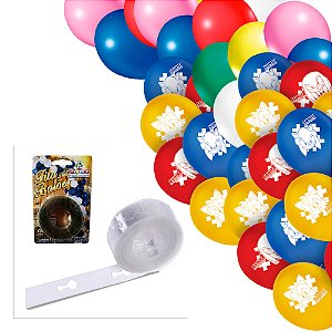 Kit Decoração SONIC Arco Desconstruido Fita 5m + 75 balões