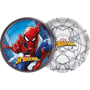 8 Pratos Temáticos 18cm Decoração Homem Aranha festa