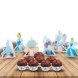 Kit festa completo 106 pçs decoração CInderela Disney