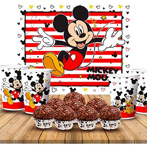 Kit Festa Mickey Mouse 109 pçs decoração aniversário completa