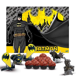 Kit festa completo 109pçs decoração Batman aniversário