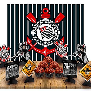 Kit festa completo 109pçs decoração Corinthians aniversário