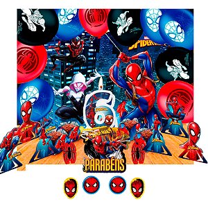 Kit Festa Homem Aranha 90 Itens Decoração Aniversário 6 anos