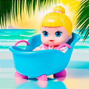 Boneca Babys Collection Com Mini Banheira banho divertido