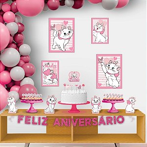 Kit festa Gatinha Marie Decoração Aniversário completa 40pçs