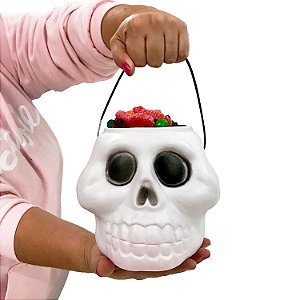 Decoração HALLOWEEN Festa BALDE CRANIO Grande 16x16cm