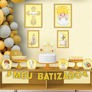 Kit Festa BATIZADO Decoração e anivers completa 40pçs em EVA