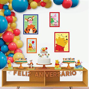 Kit festa Ursinho Pooh Decoração Aniversário completa 40pçs