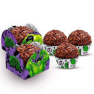Kit Festa Hulk Decoração Anive Forminhas para doces 150 pçs