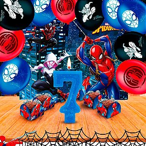 Kit Festa Homem aranha 77 itens decoração aniversário 7 anos