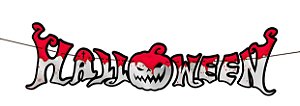 Faixa HALLOWEEN bandeirola decoração festa 1,05 x 25 cm