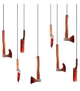 FAIXA DECORAÇÃO DE PENDURAR TERROR FACAS HALLOWEEN 08 un.