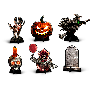 Decoração festa terror Display de mesa HALLOWEEN 6 Unidades