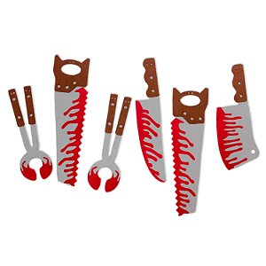 Faixa Decoração Halloween Festa Ferramentas C/ Sangue