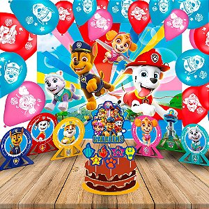 KIT Festa Patrulha canina decoraçã Topo Painel Balão Display