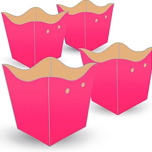 8 Cachepot Papel Decoração Festa Rosa mais cor