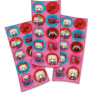 30 Adesivos ARLEQUINA redondo decoração festa