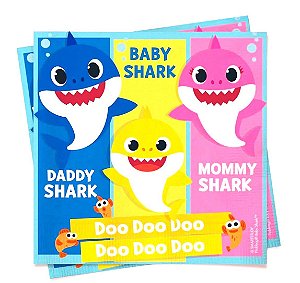 20 Guardanapos Decoração BABY SHARK Papel festa aniversário