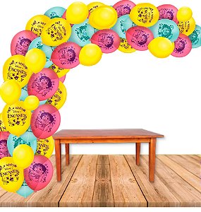 Kit Festa Encanto Decoração Arco Descontruído 75 Balão +fita