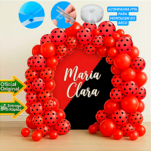 Kit Festa Ladybug Decoração Arco Descontruído 75 Balão +fita