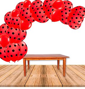 Kit Festa Ladybug Decoração Arco Descontruído 75 Balão +fita