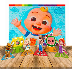 kIT Festa cocomelon Decoração Completa Painel + Display