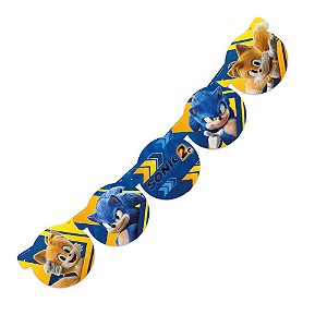 Faixa parabéns SONIC 2  decoração festa aniversário