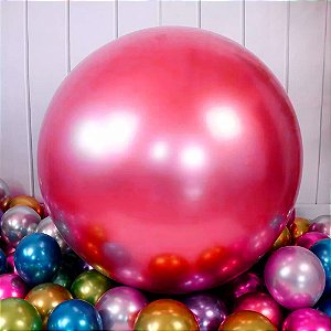 Balão Bexigão BIG 250" VERMELHO CROMADO Melhor festa