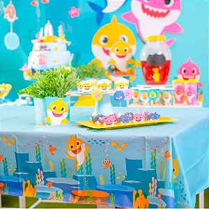Toalha de Mesa Principal Decoração Baby Shark festa118x180cm